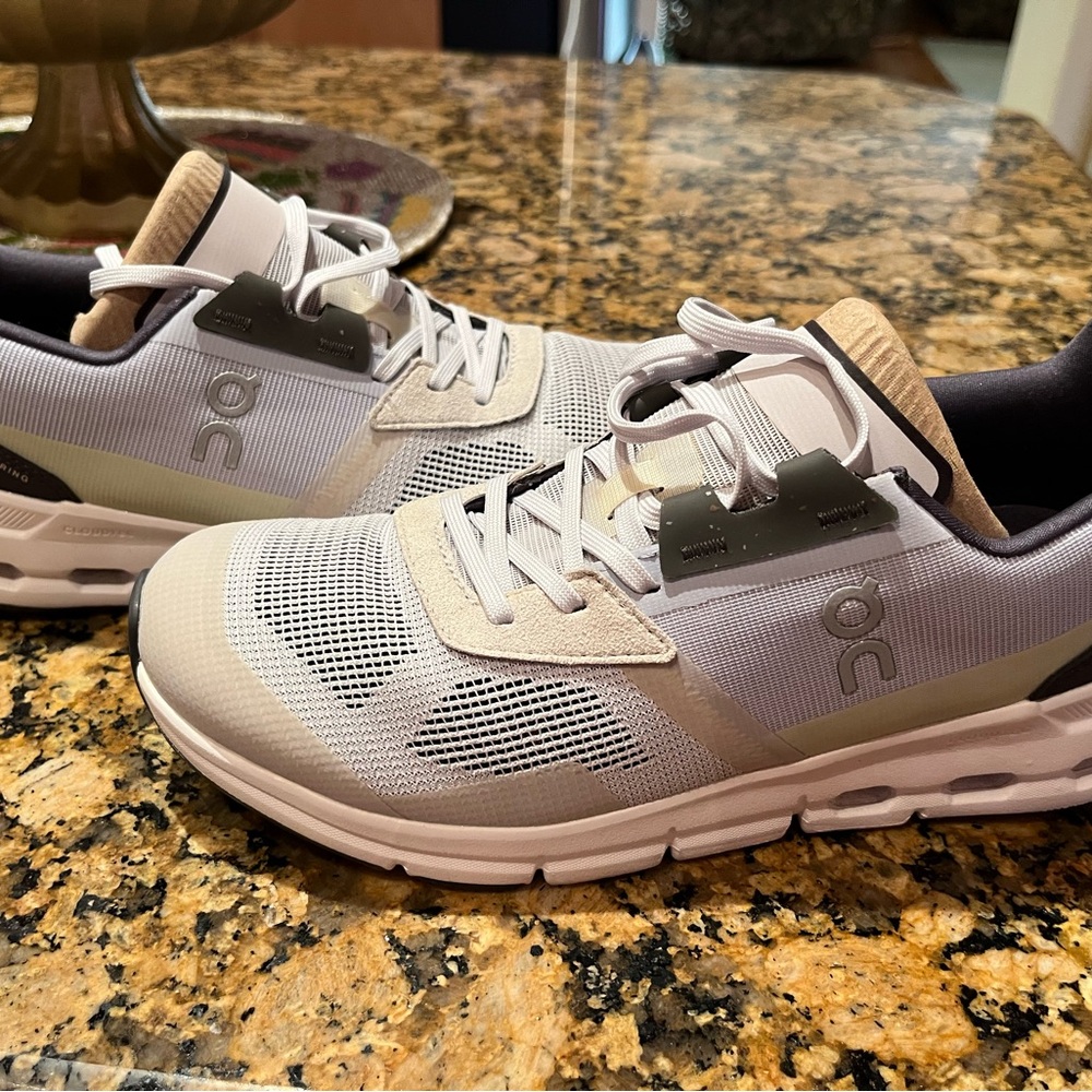 ON Running Gray and Cream Sneakers
